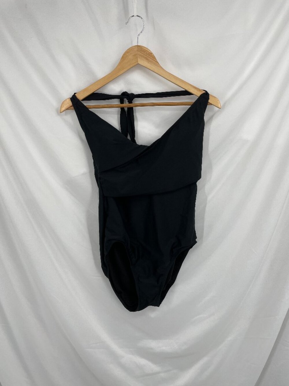Time and Tru Black One-Piece Swimsuit Halter Neck